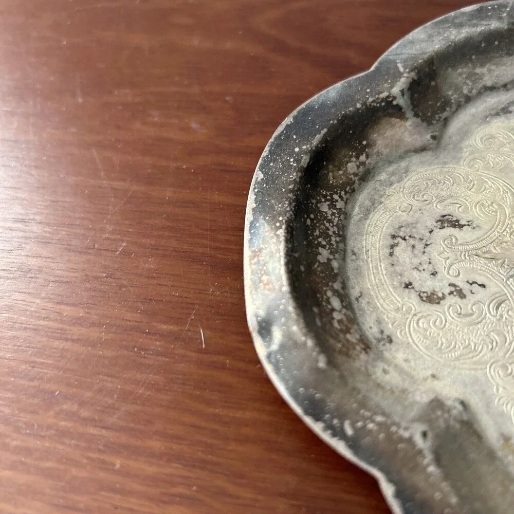 Vintage Portsmouth Silver-Plated cream sugar and tray